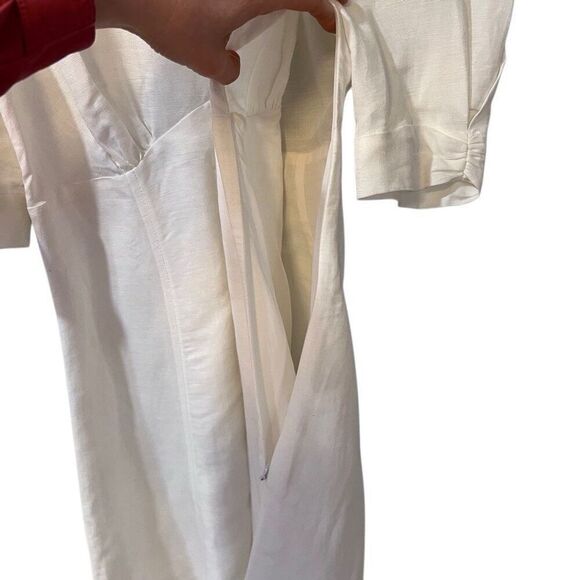 Parker  Womens  Kiera Mini Dress Size 2 XS in White Linen Blend - Picture 9 of 14